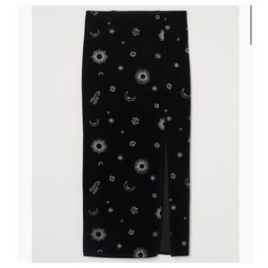 NWT H&M celestial velvet midi skirt